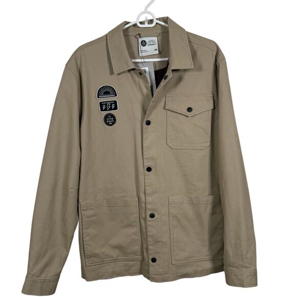 Bearded Goat Khaki Canvas Utility Jacket Flannel Lined Size M Utility Outdoor - Picture 1 of 12